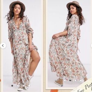 Free People Earthfolk Maxi In Tea Combo NWT Size M